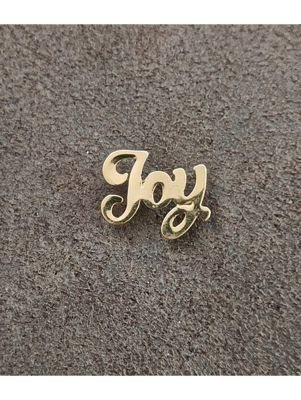 1980s Gold Tone Cursive "Joy" Script Pin - Picture 6 of 8